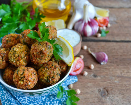 Falafel - deep fried balls of ground chickpeas