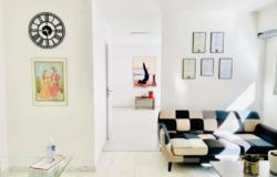 Rénovation d'un appartement pour une salle de yoga tendance, design et relaxante en Alsace.