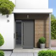 modern home with front door entrance