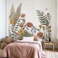 papier-peint-panoramique-chambre-adulte-fleurs-comment-decorer-la-chambre-d-amis