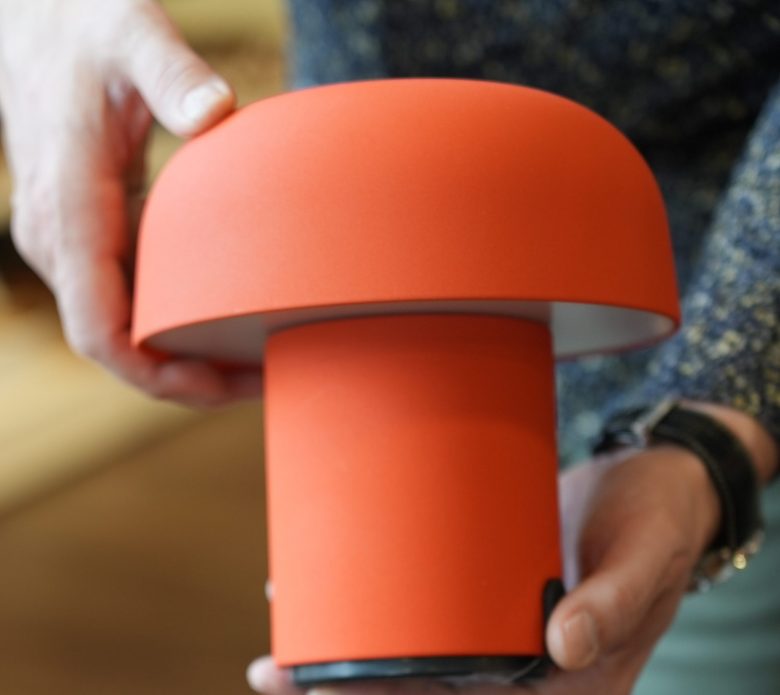 LAMPE BALADEUSE style champignon orange année 60