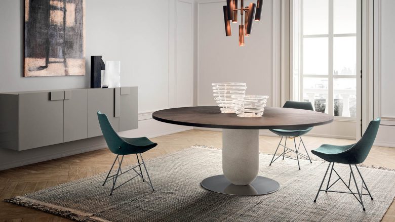 table ronde pianca, superbe élégante, modéle table Ettere