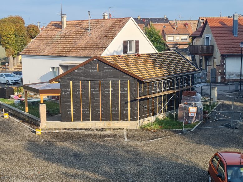 extension garage et carport en cours